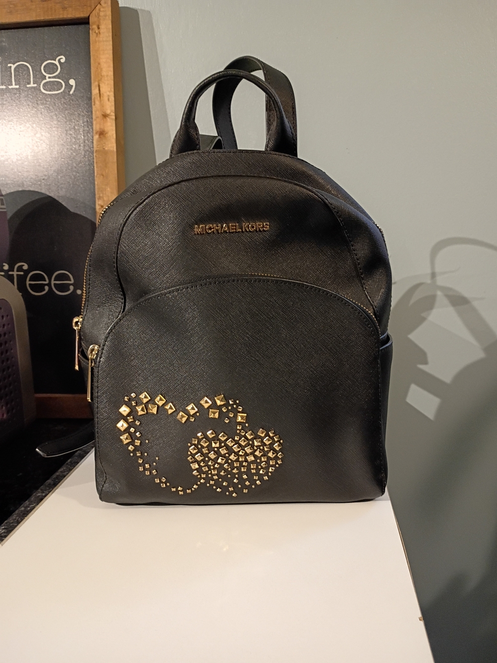 Michael Kors Black  Heart Mini Backpack